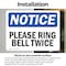 Signmission Please Ring Bell Twice, 5 in W x Rectangle, Vinyl Decal OS-2PACK-NS-D-35-L-17576 - alternate 4